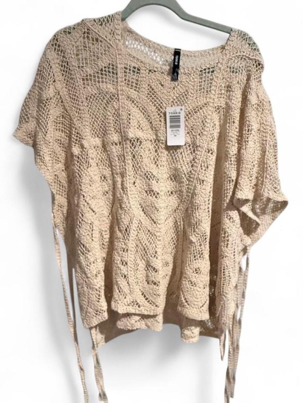 torrid Beige Crochet Open-Knit Top